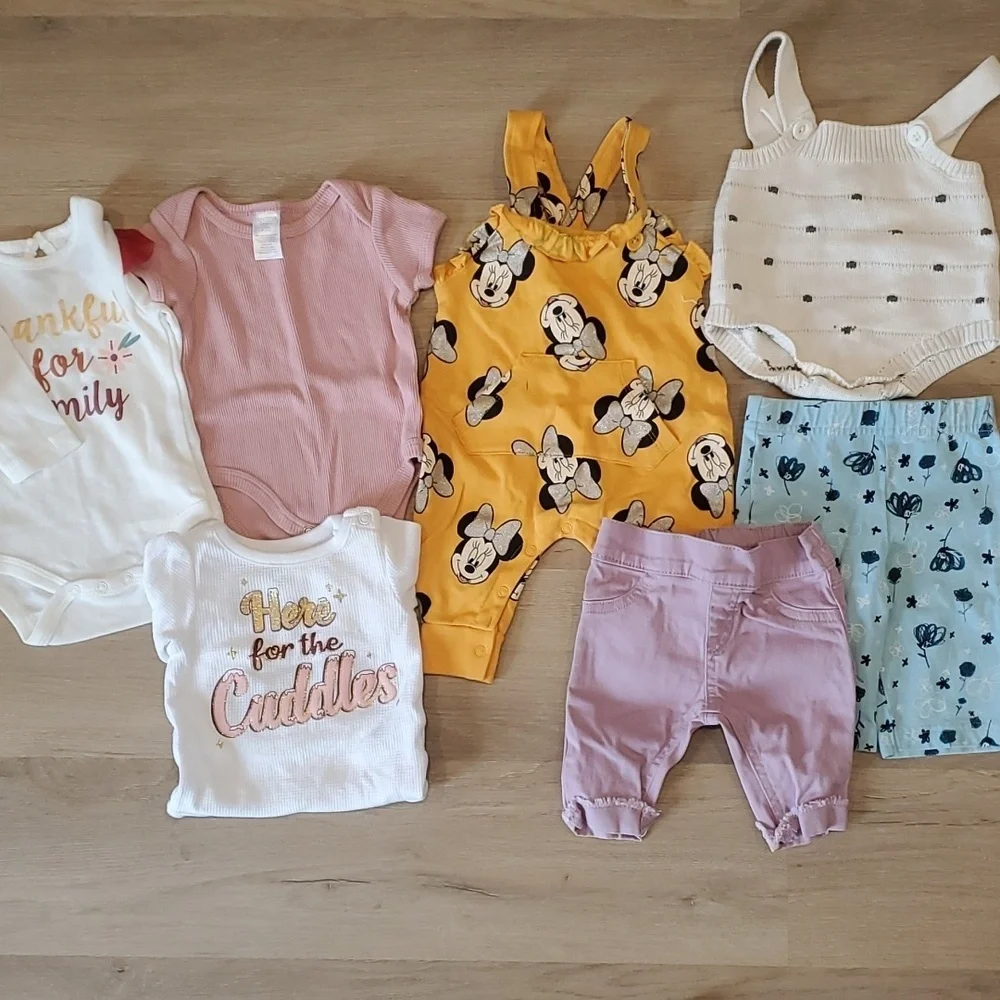 Infant 0-3-month assorted lot. Disney, Chick pea, Cat & Jack.